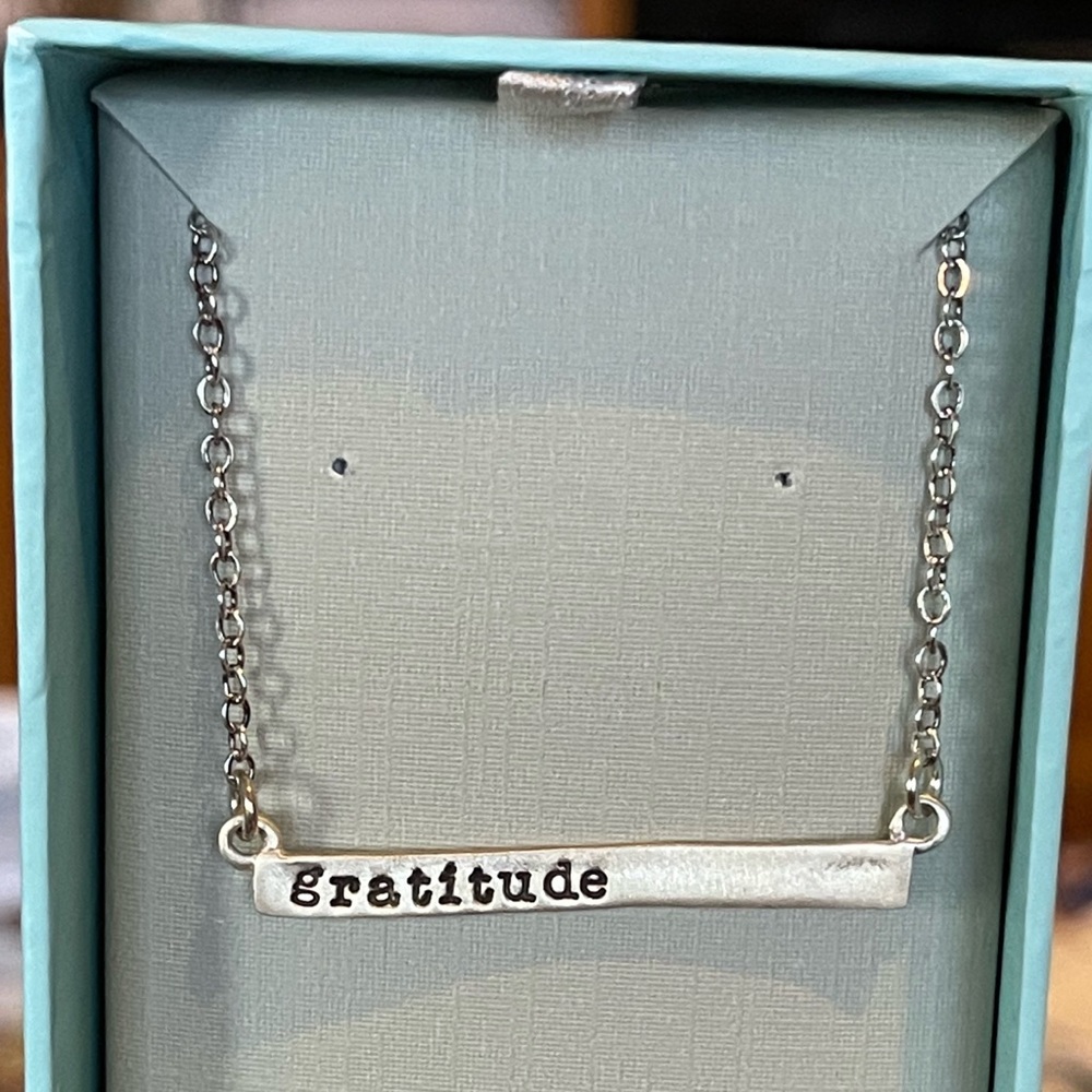 LISA LEONARD Sterling Silver “gratitude” Bar Necklace NEW IN BOX